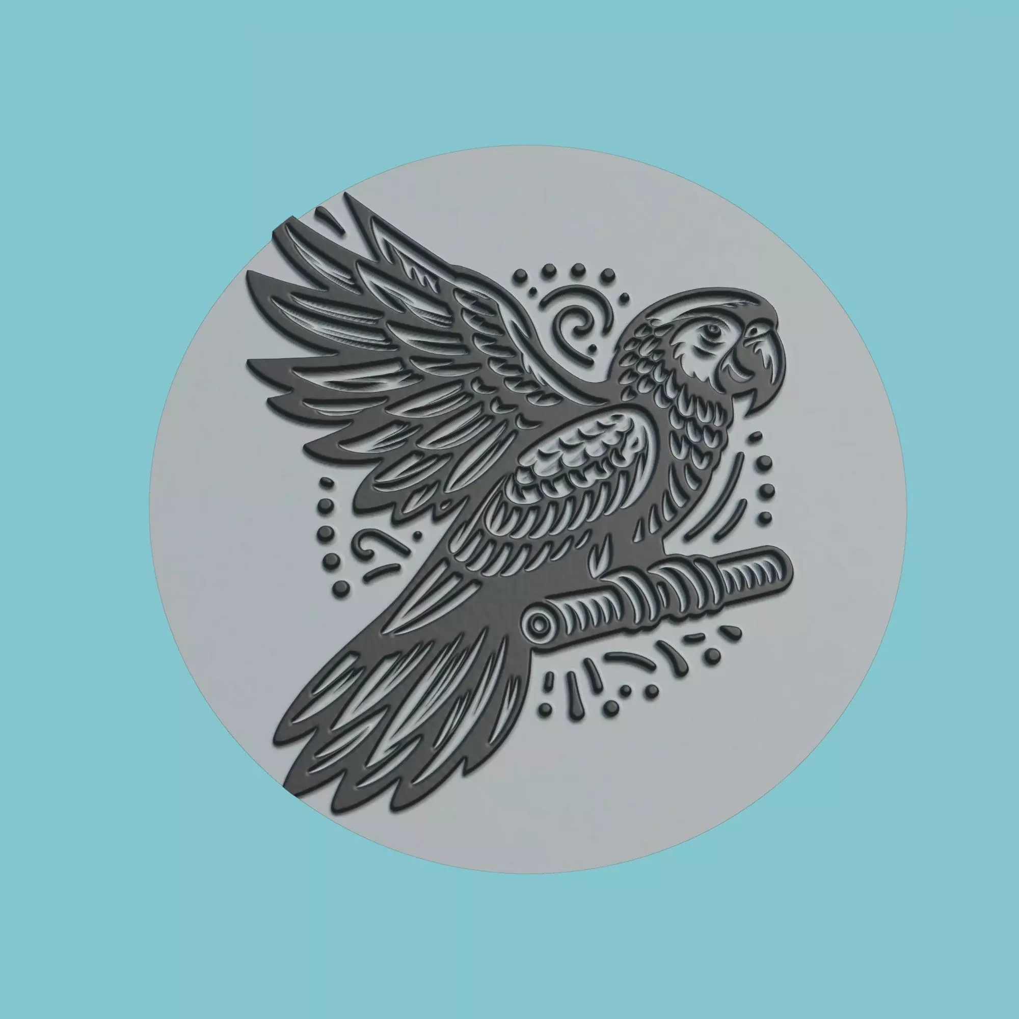 Parrot Animal Medallion Parrot Print Model 3D print model_0