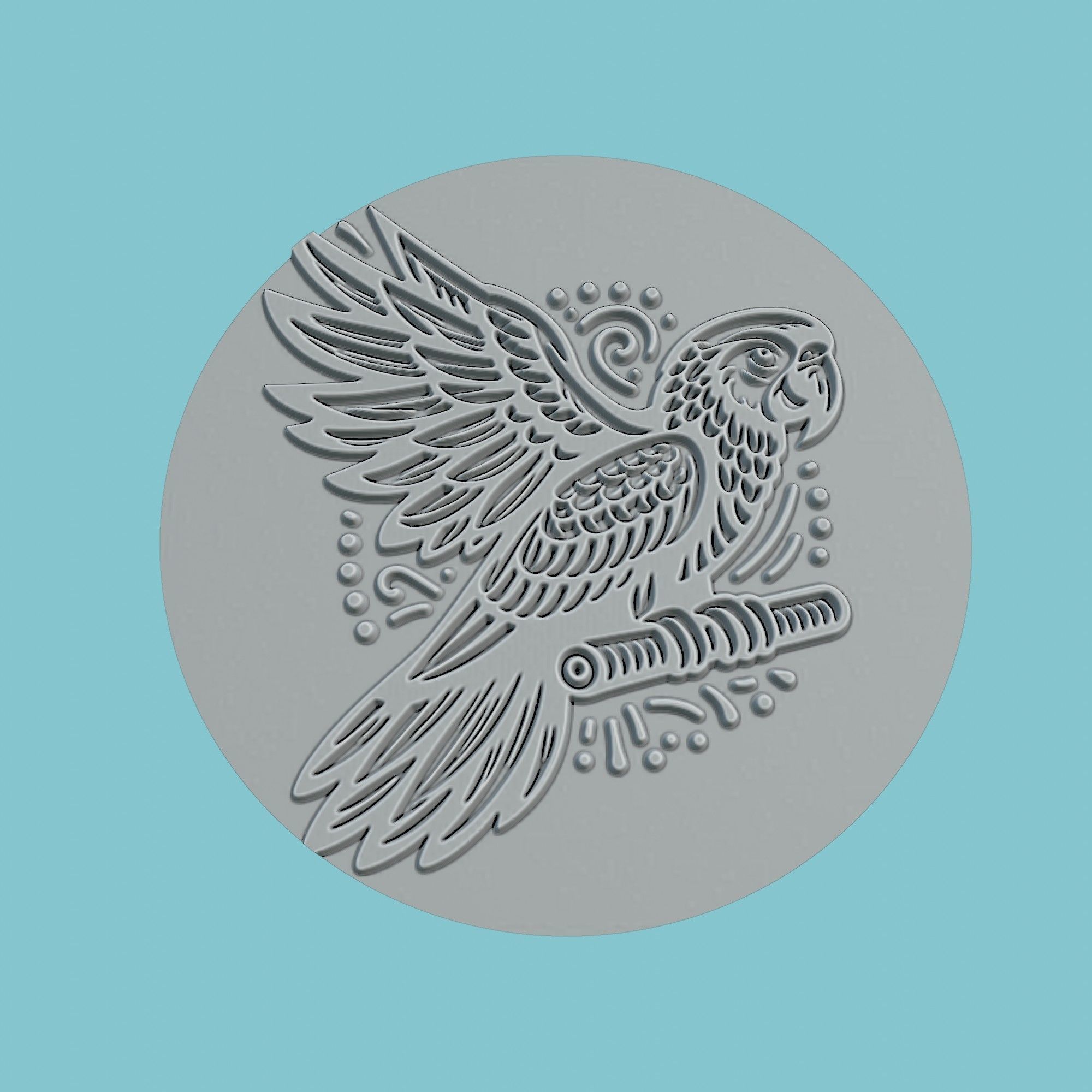 Parrot Animal Medallion Parrot Print Model 3D print model_2