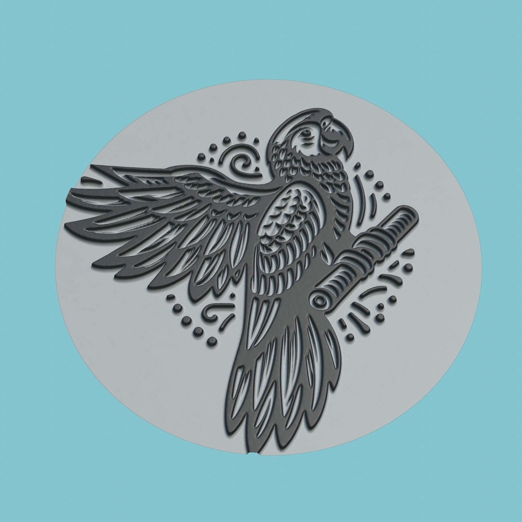 Parrot Animal Medallion Parrot Print Model 3D print model_1