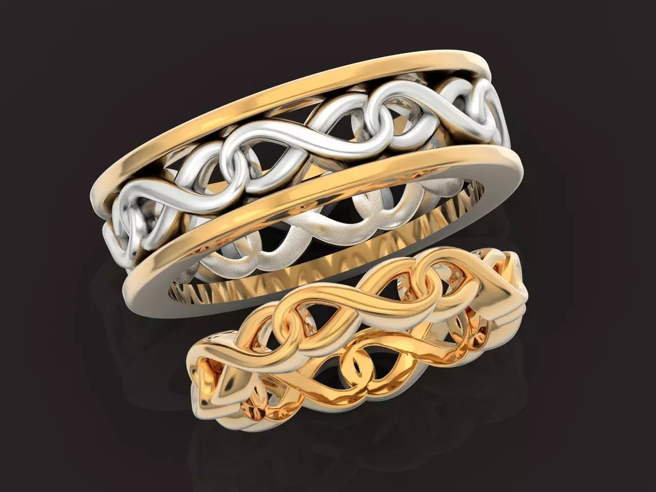 couples infinity wedding rings 1244 3D print model