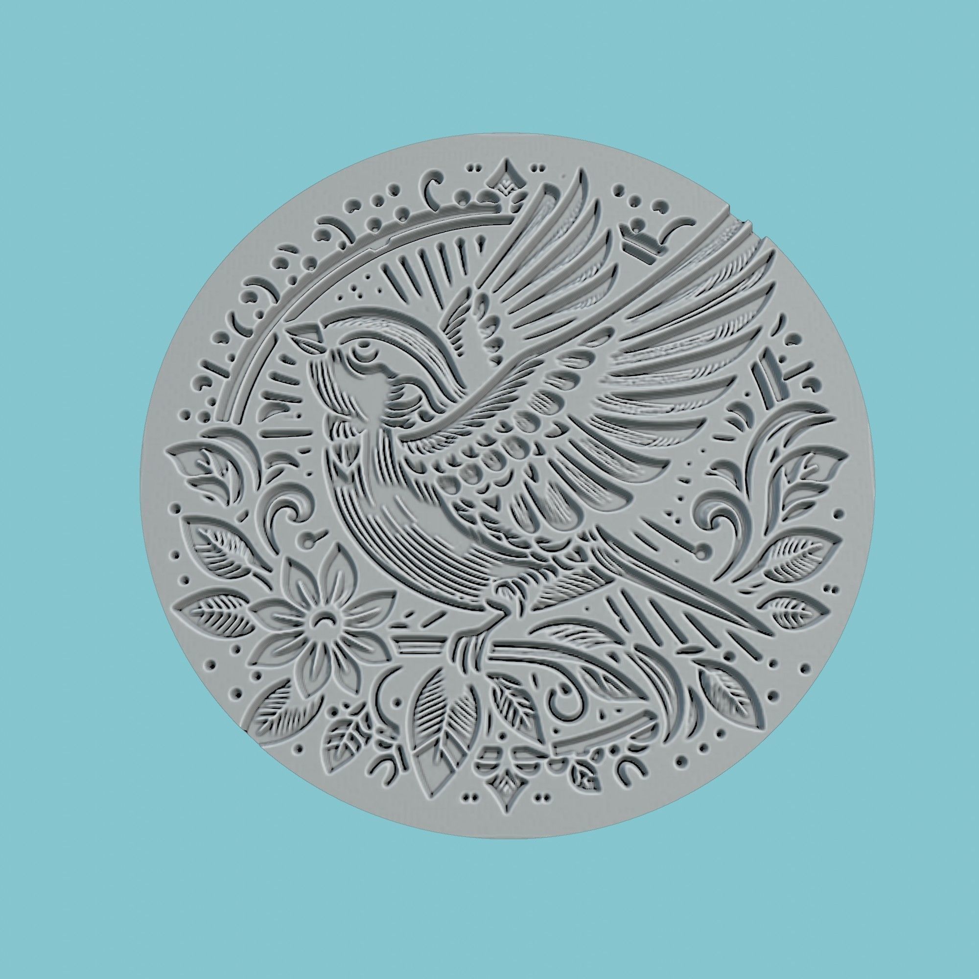 Sparrow Animal Medallion Sparrow Print Model 3D print model_2