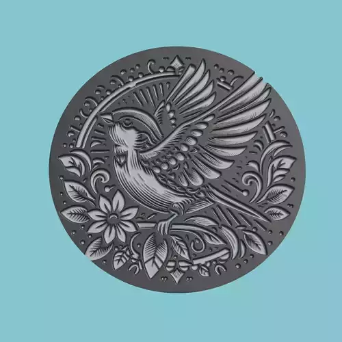 Sparrow Animal Medallion Sparrow Print Model