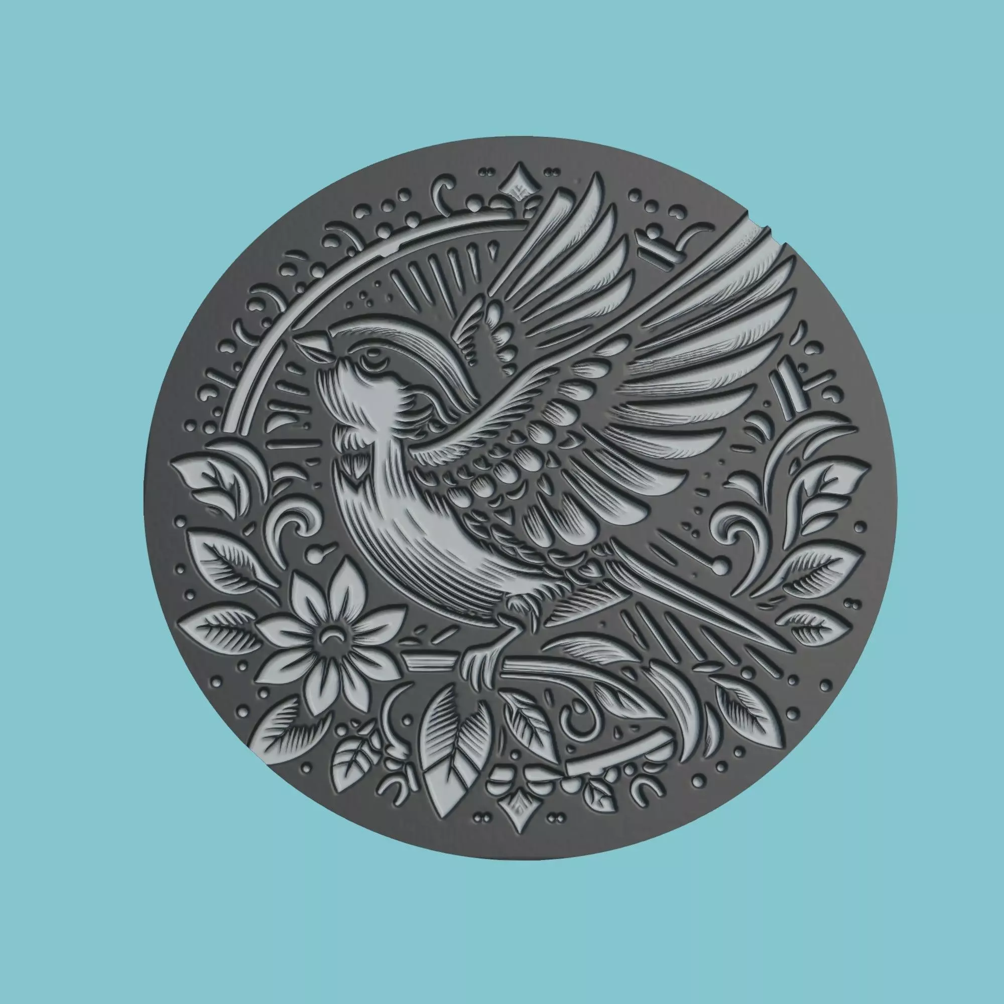 Sparrow Animal Medallion Sparrow Print Model 3D print model_0