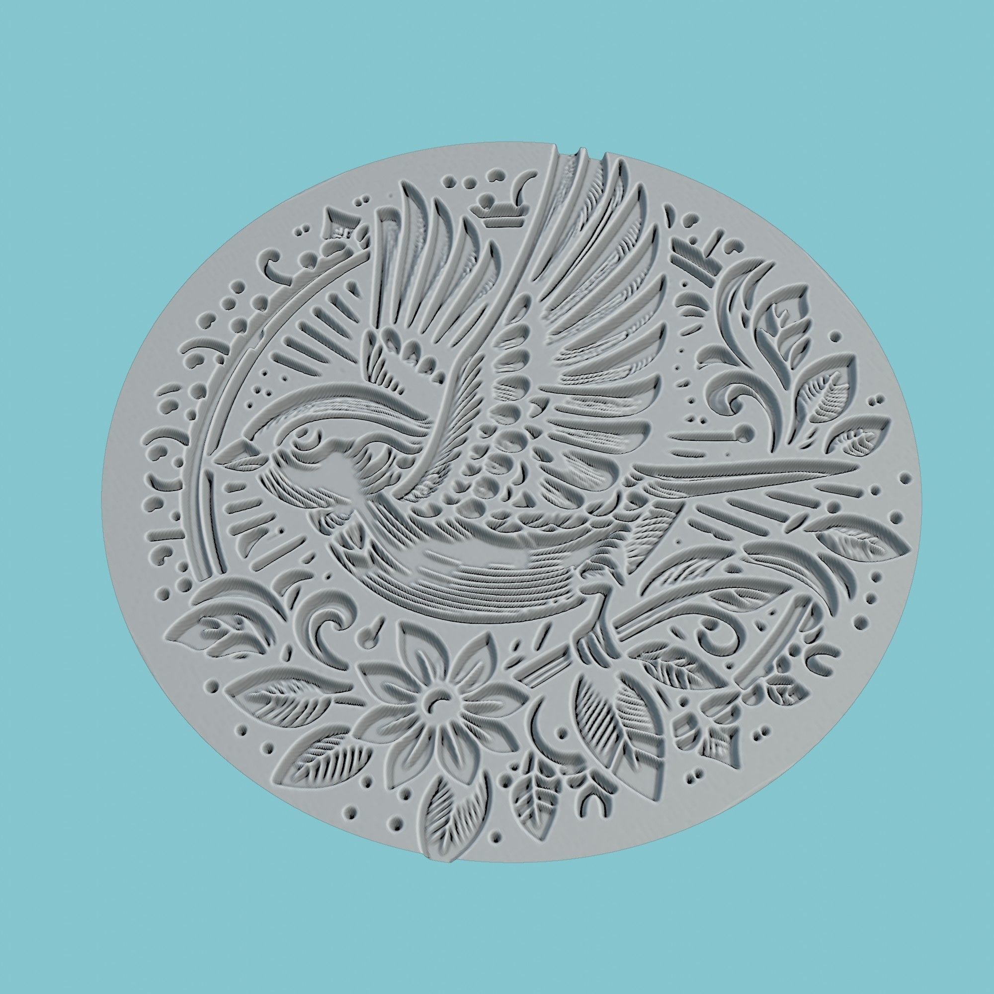 Sparrow Animal Medallion Sparrow Print Model 3D print model_3