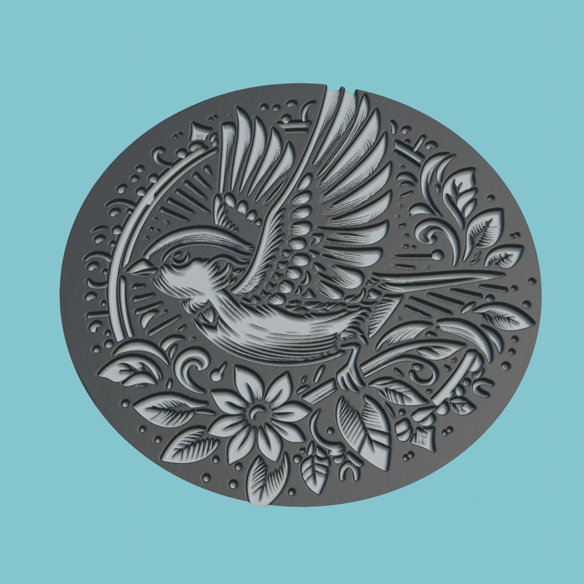 Sparrow Animal Medallion Sparrow Print Model 3D print model_1