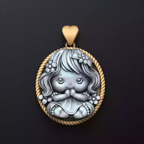 Baby Girl Pendant 3D print model
