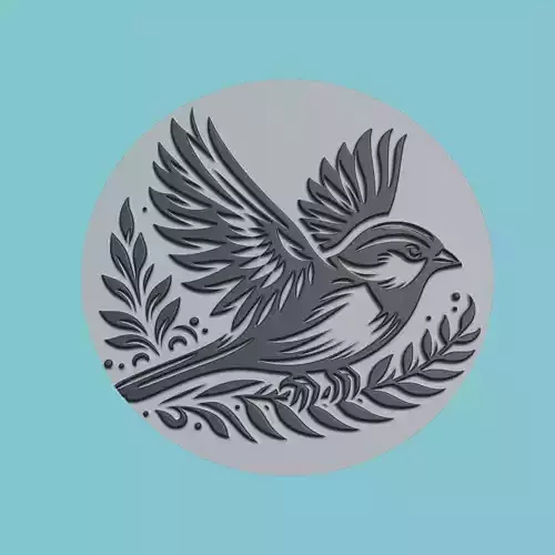 Sparrow Animal Medallion Sparrow Print Model
