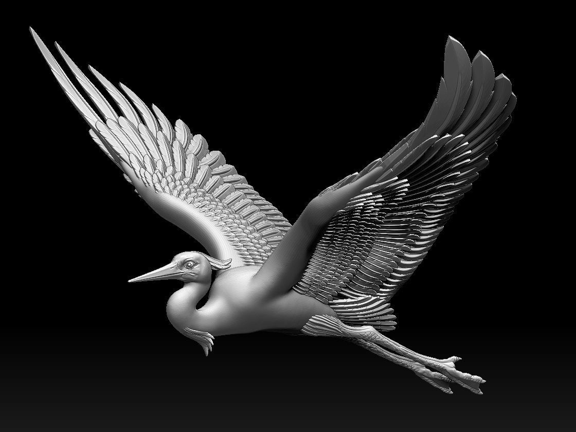 heron bird 3D print model_14