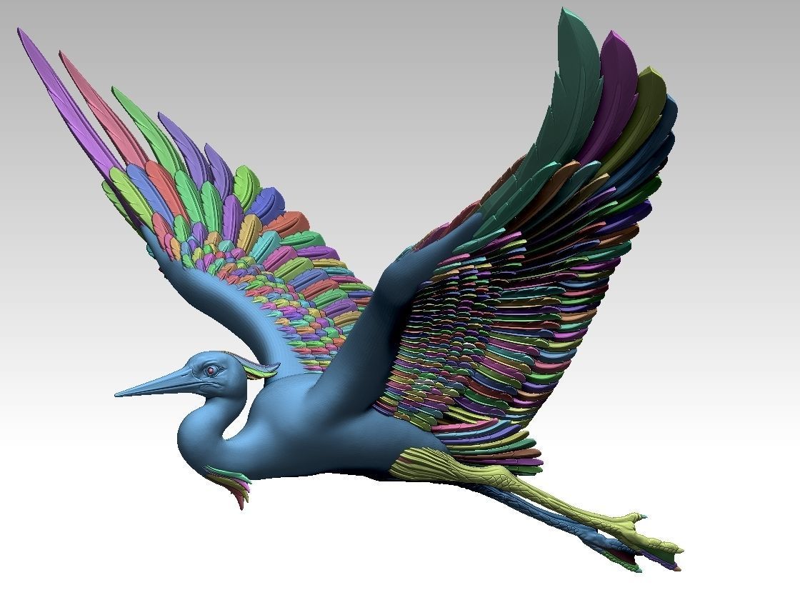 heron bird 3D print model_35