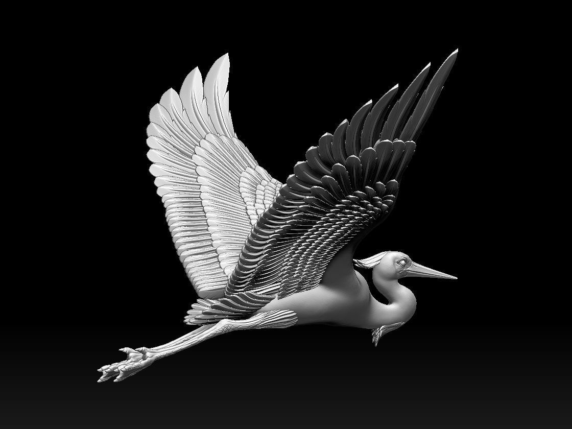 heron bird 3D print model_39