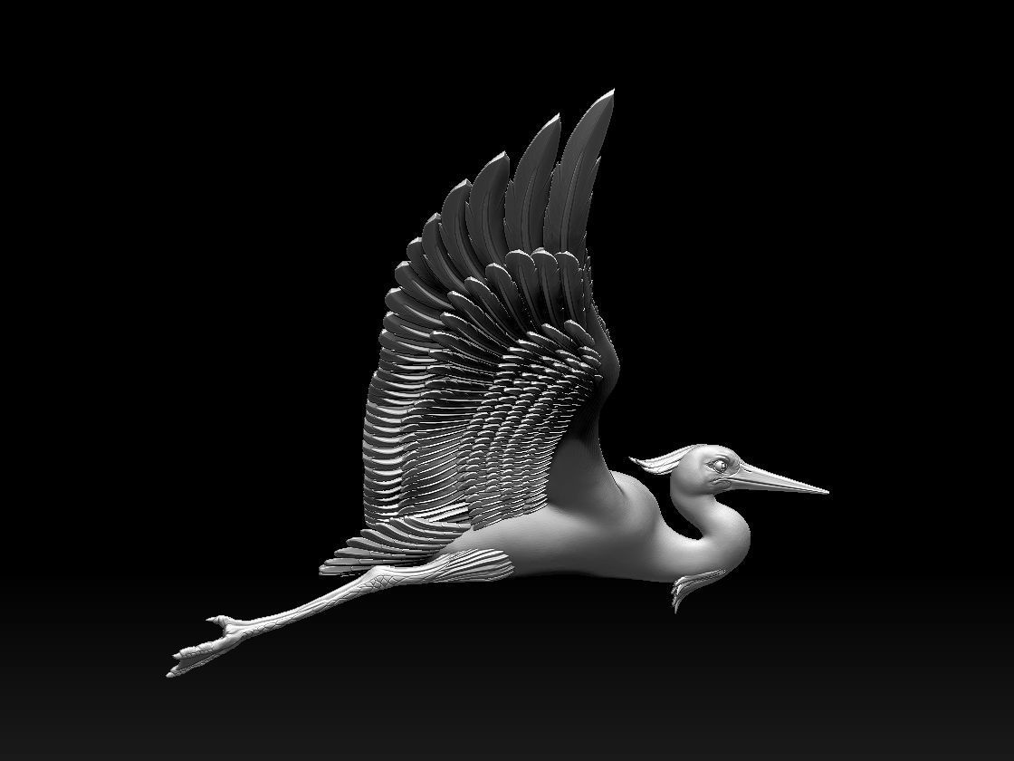 heron bird 3D print model_25