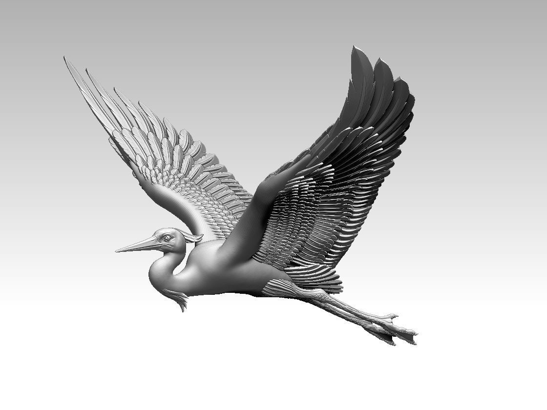 heron bird 3D print model_29