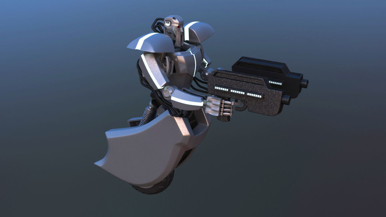 Unicycle Battle Robot 3D model_31