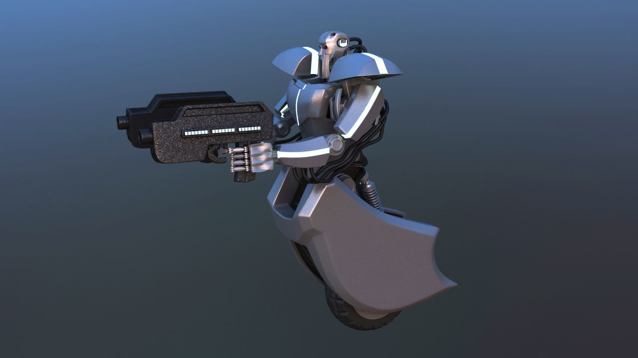 Unicycle Battle Robot 3D model_37