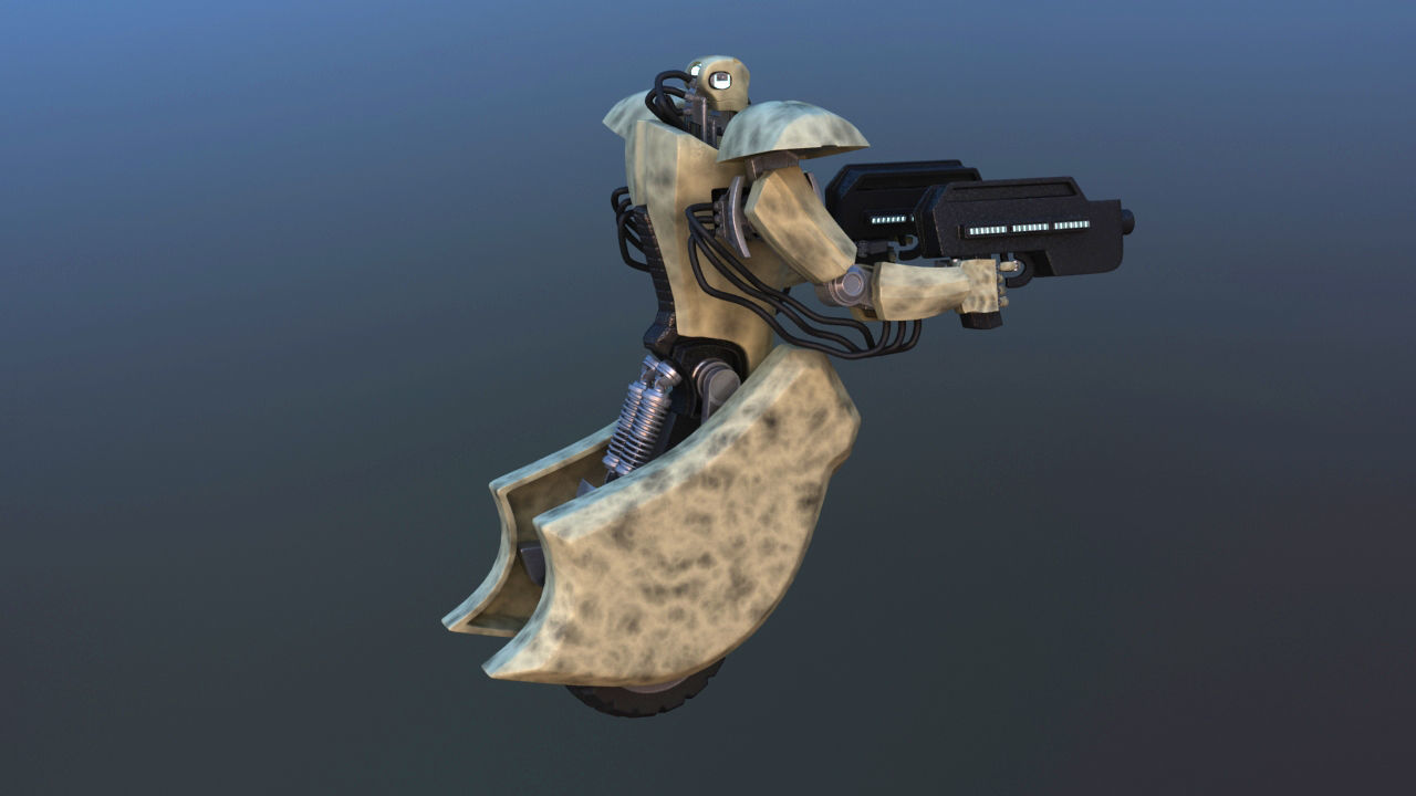 Unicycle Battle Robot 3D model_2