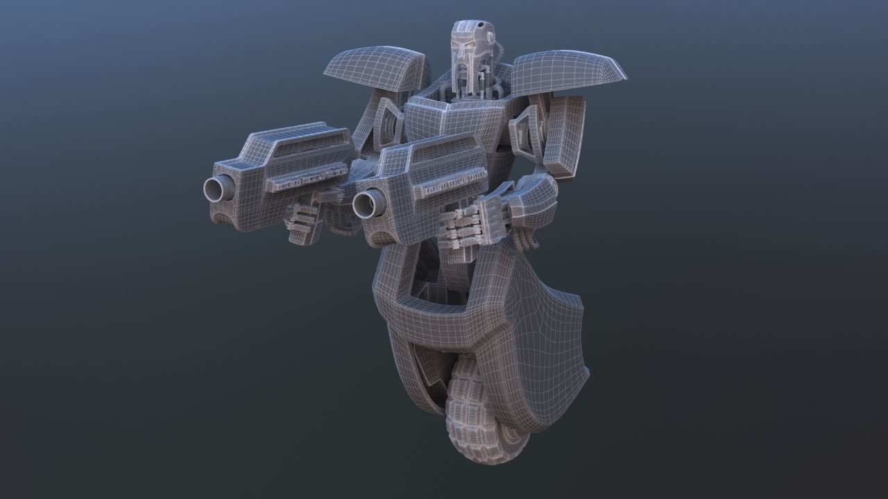 Unicycle Battle Robot 3D model_48