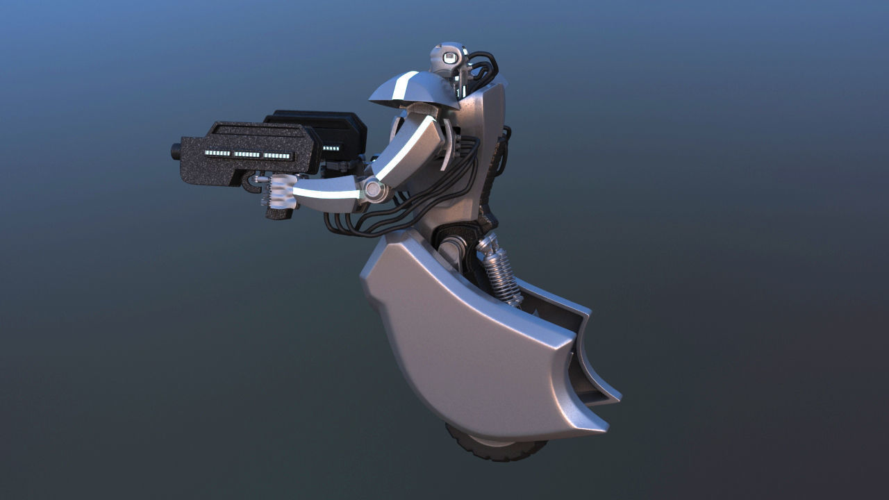 Unicycle Battle Robot 3D model_36