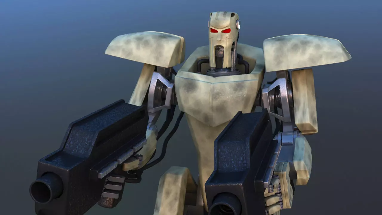 Unicycle Battle Robot 3D model_0