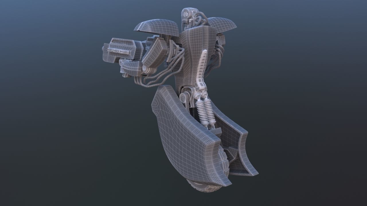 Unicycle Battle Robot 3D model_46