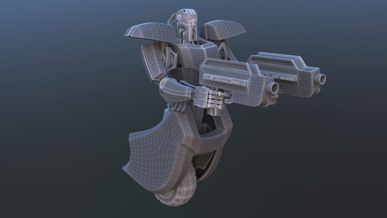 Unicycle Battle Robot 3D model_42