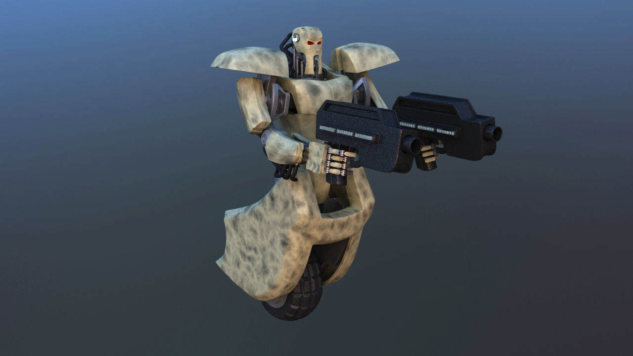 Unicycle Battle Robot 3D model_1