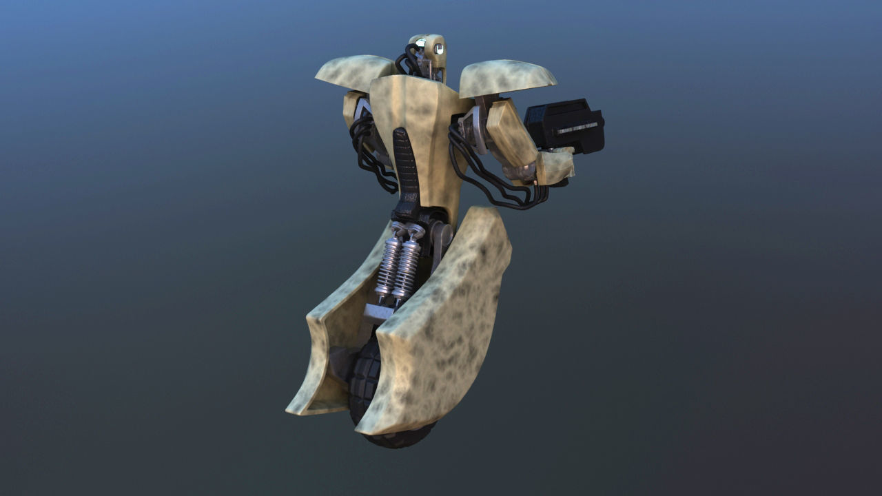 Unicycle Battle Robot 3D model_3