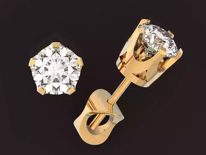  stud earrings feature a 5 prong 1246 3D print model