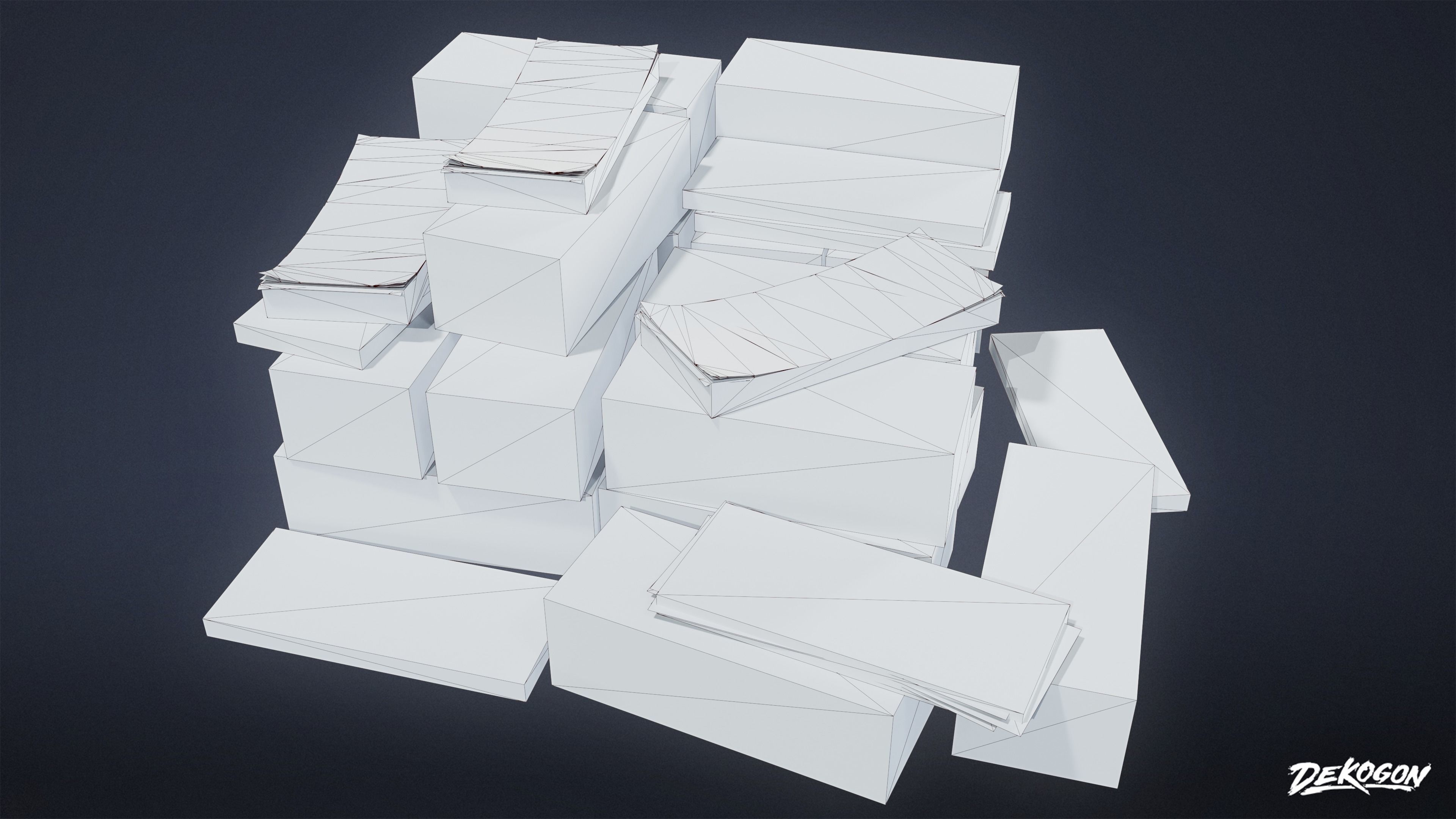 BANK HEIST - Money Pile 01 - LOW POLY Low-poly 3D model_15
