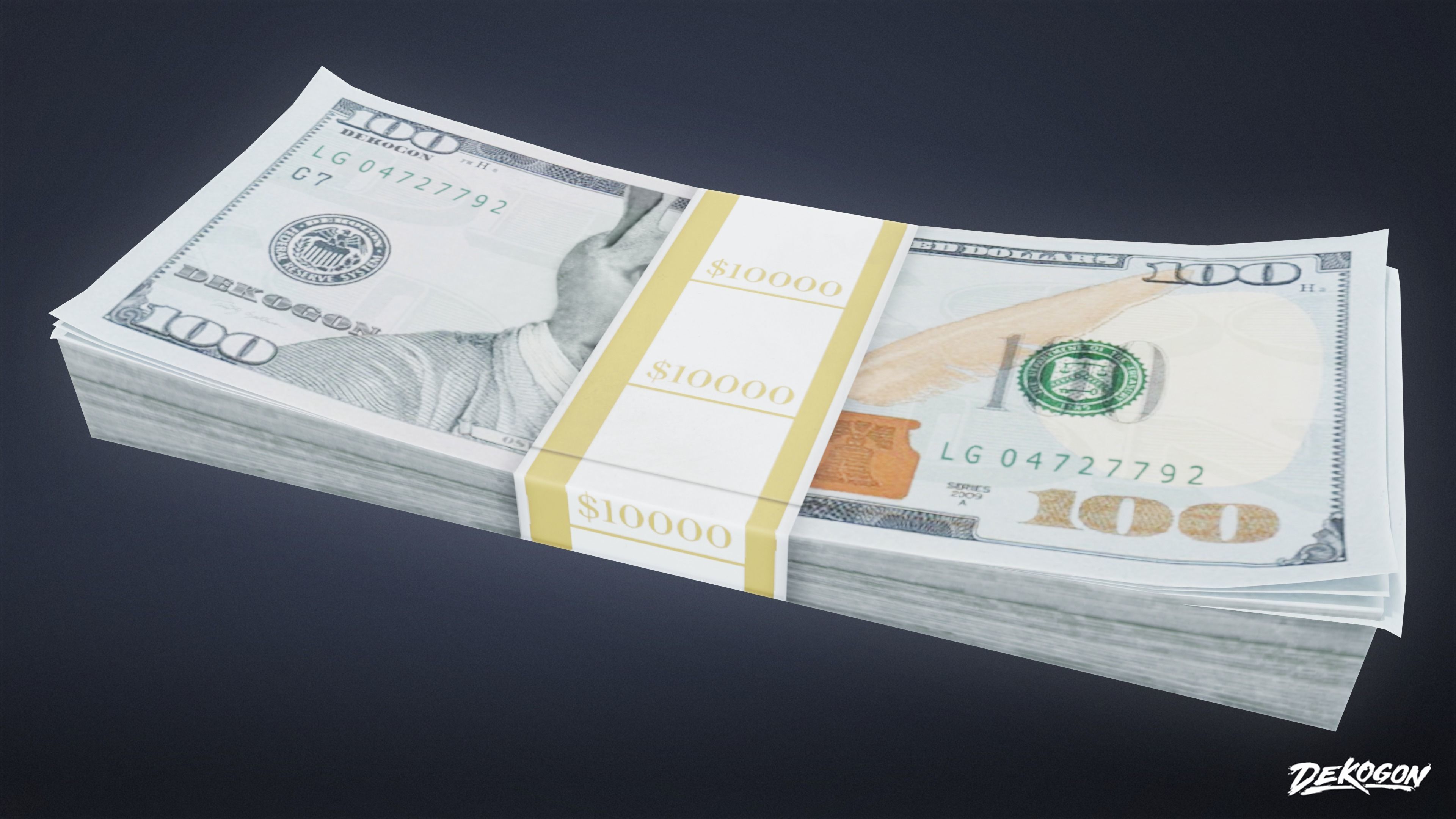 BANK HEIST - Money Pile 01 - LOW POLY Low-poly 3D model_5