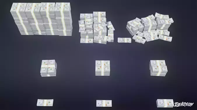 BANK HEIST - Money Pile 01 - LOW POLY