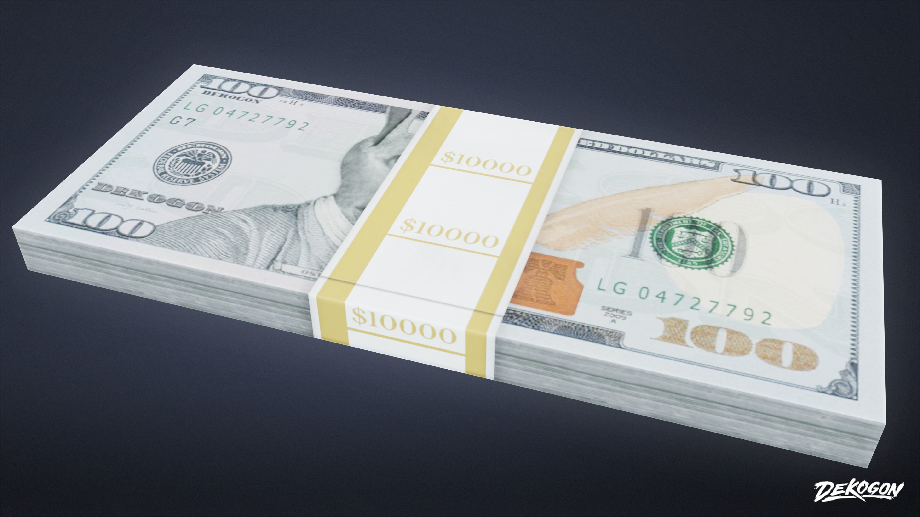 BANK HEIST - Money Pile 01 - LOW POLY Low-poly 3D model_4