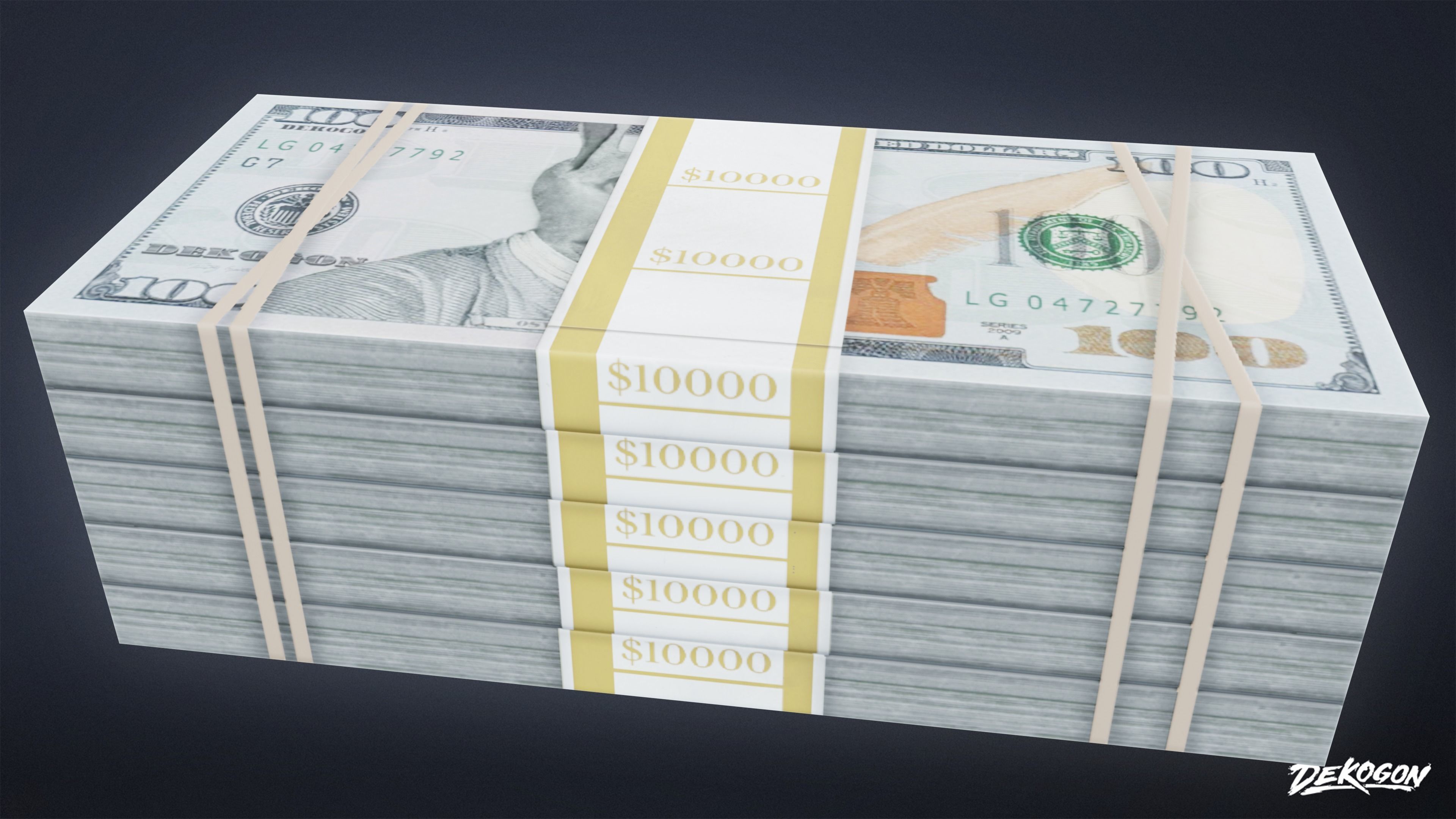 BANK HEIST - Money Pile 01 - LOW POLY Low-poly 3D model_6