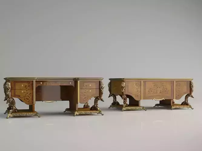 desk classic 3d model 3D model