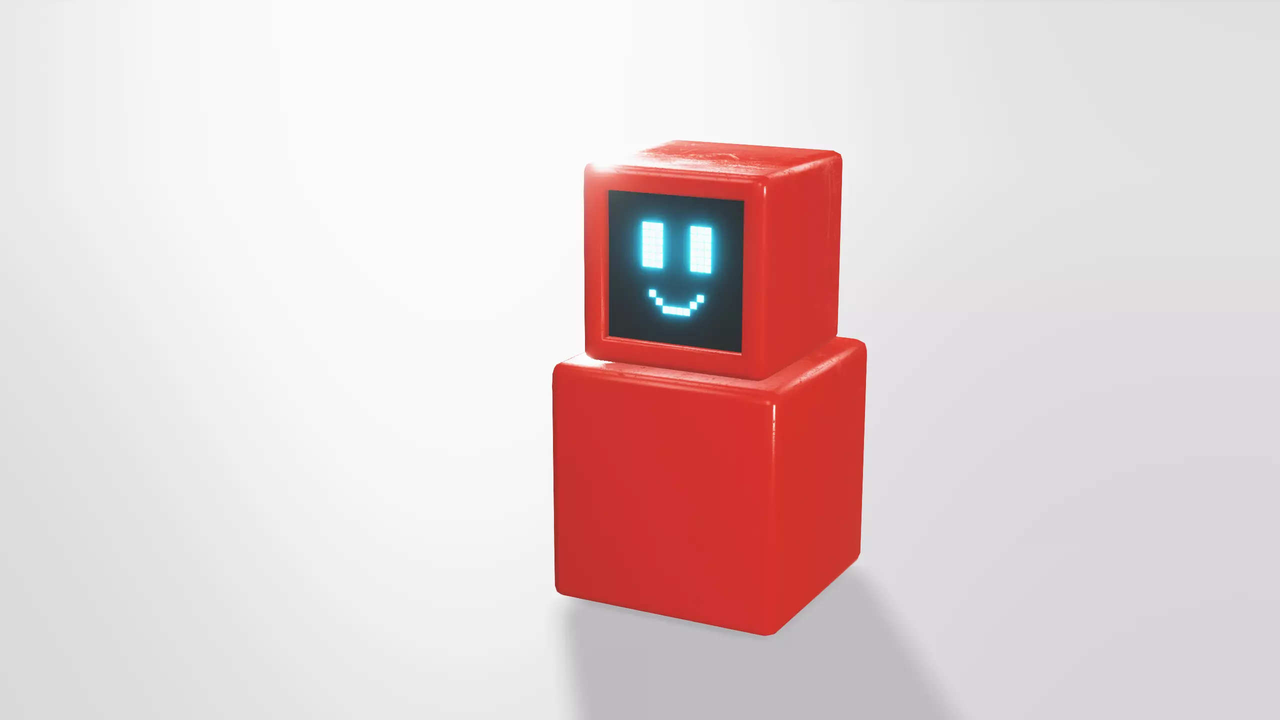 Block Bot Low-poly 3D model_0
