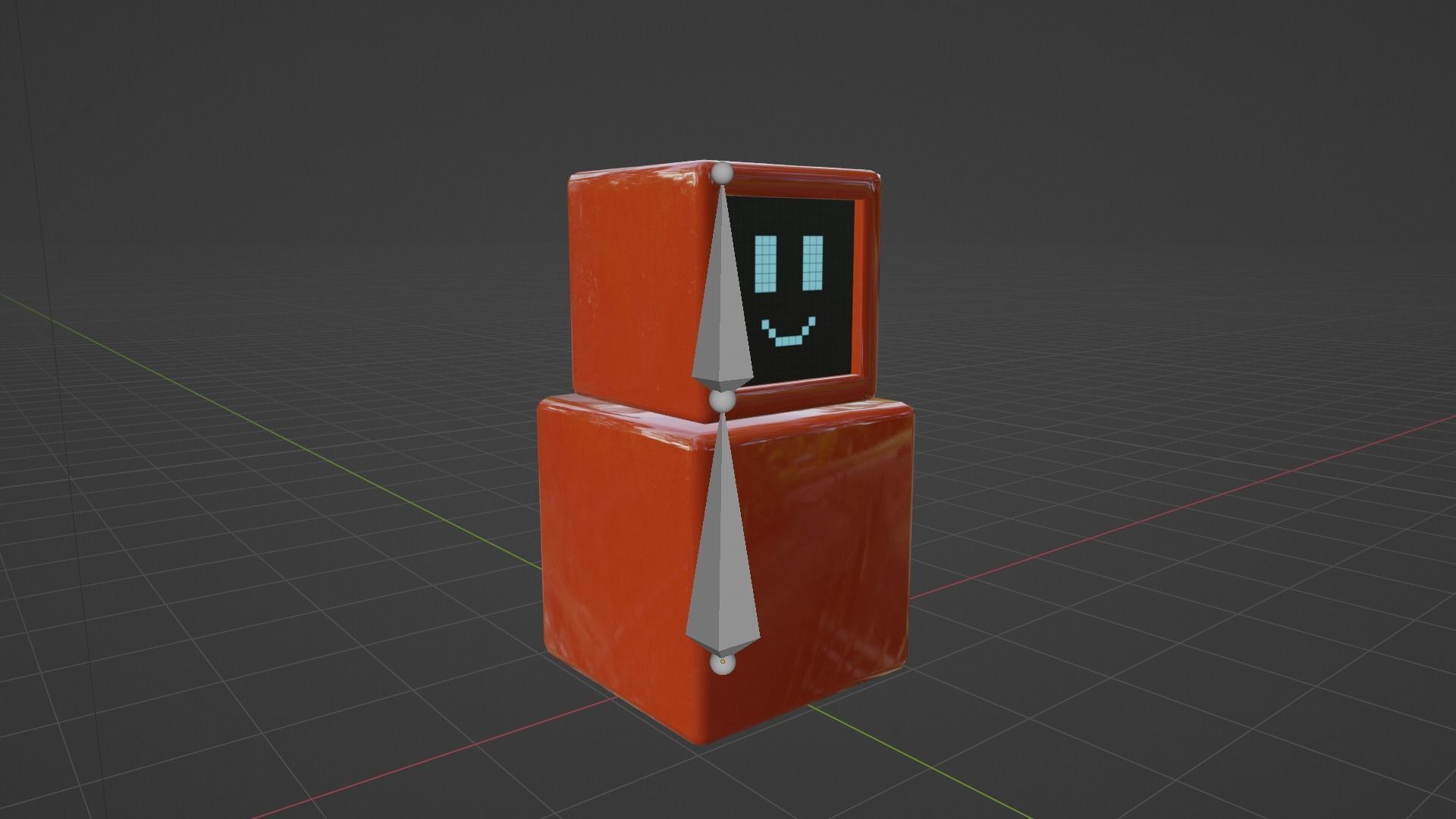 Block Bot Low-poly 3D model_7