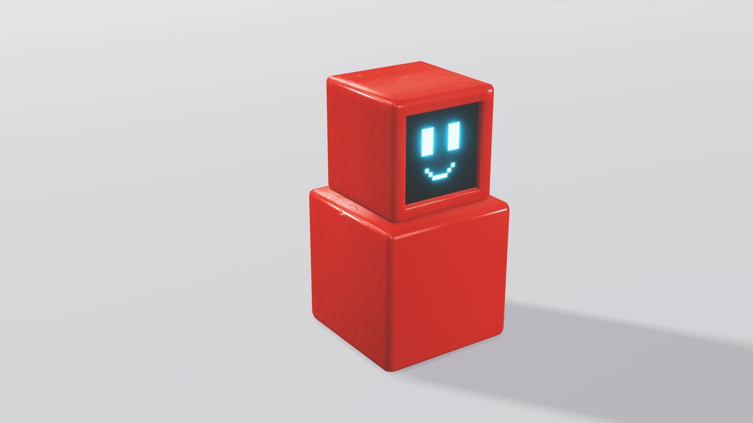 Block Bot Low-poly 3D model_1