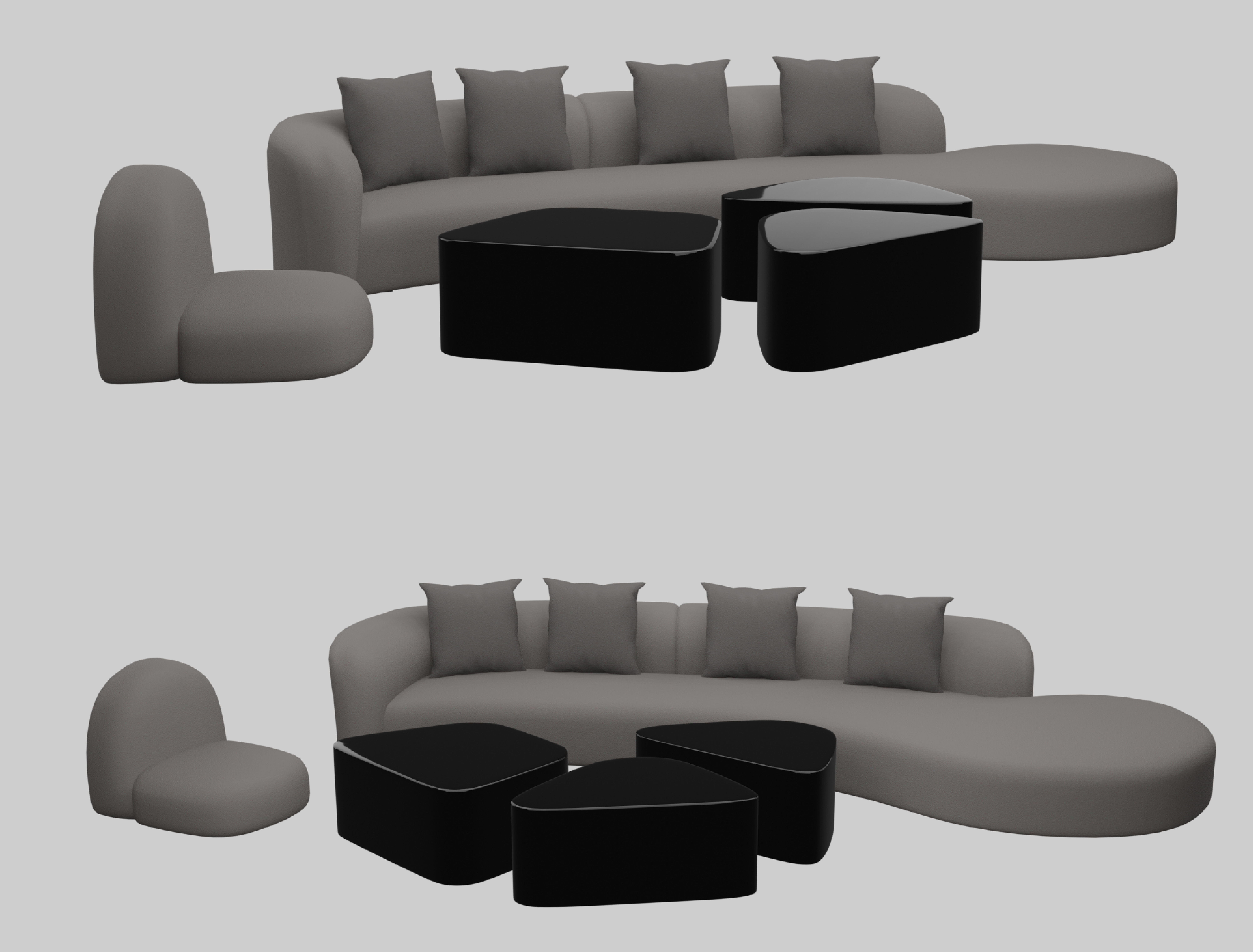 Irregular Shape Sofa 3D model_1