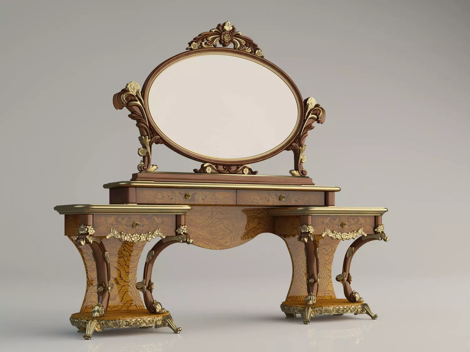  makeup tables and chairs 3D model_0