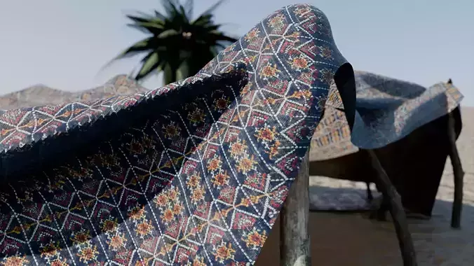 Arabian style tent in the middle of the desert