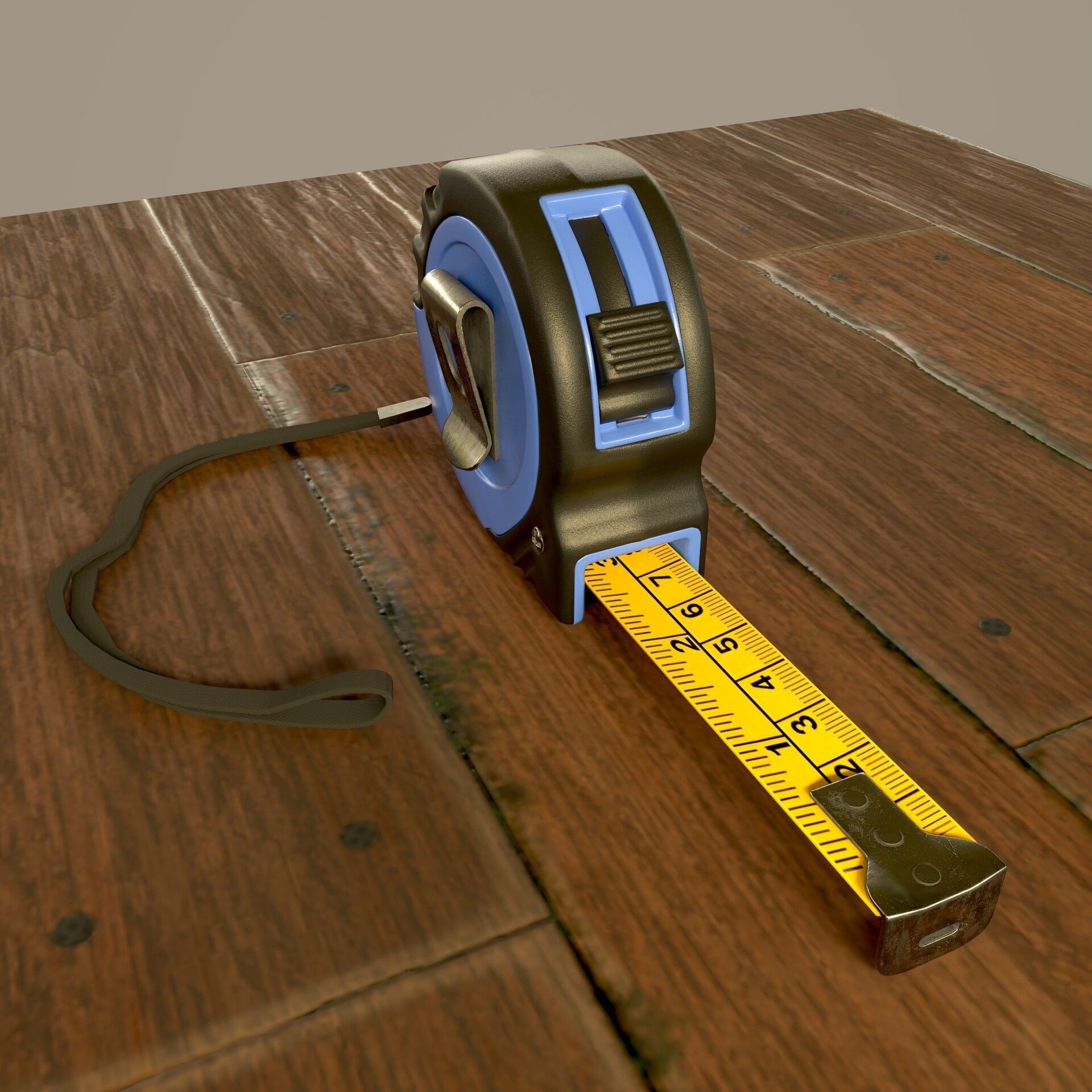Measuring Tape Low-poly 3D model_5