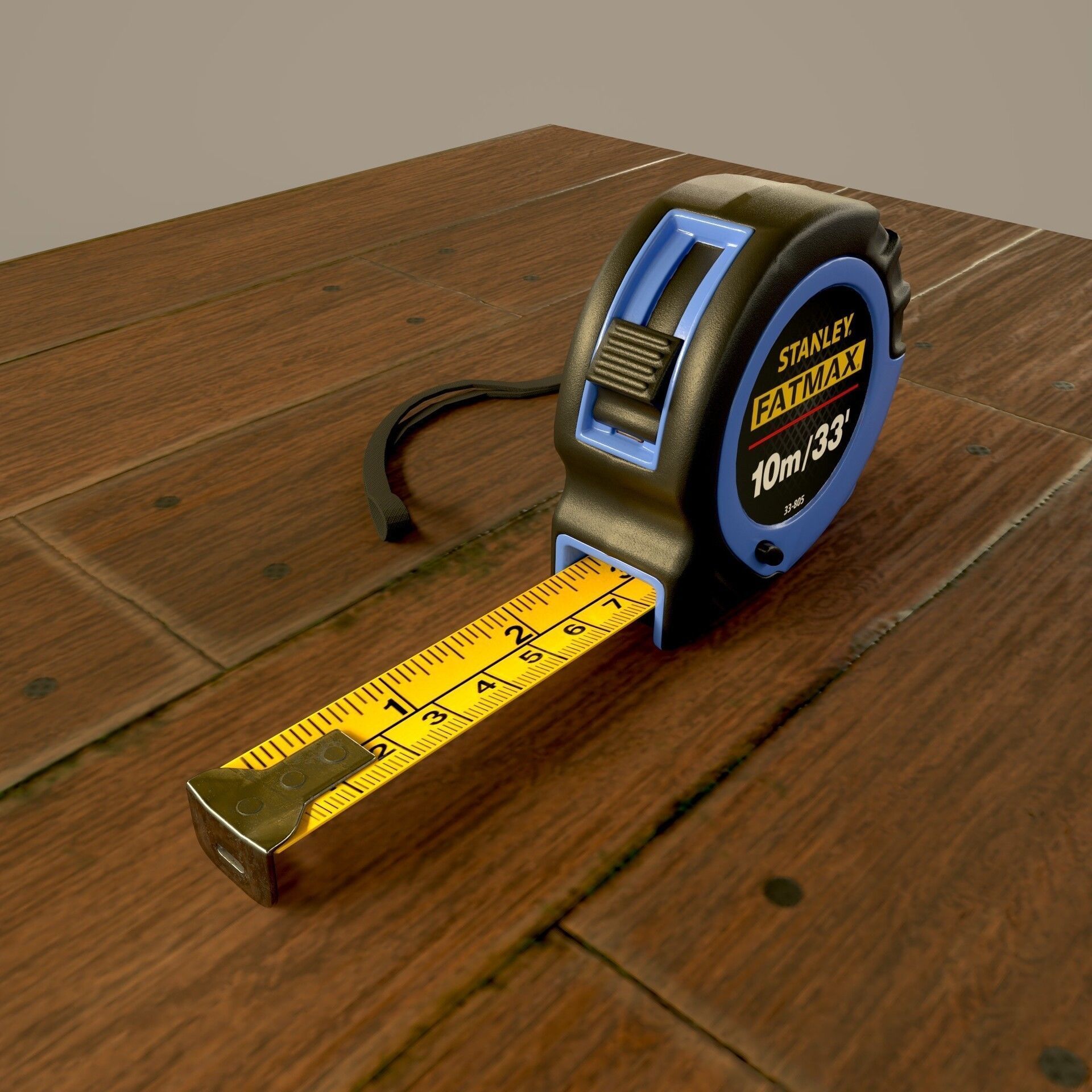 Measuring Tape Low-poly 3D model_3