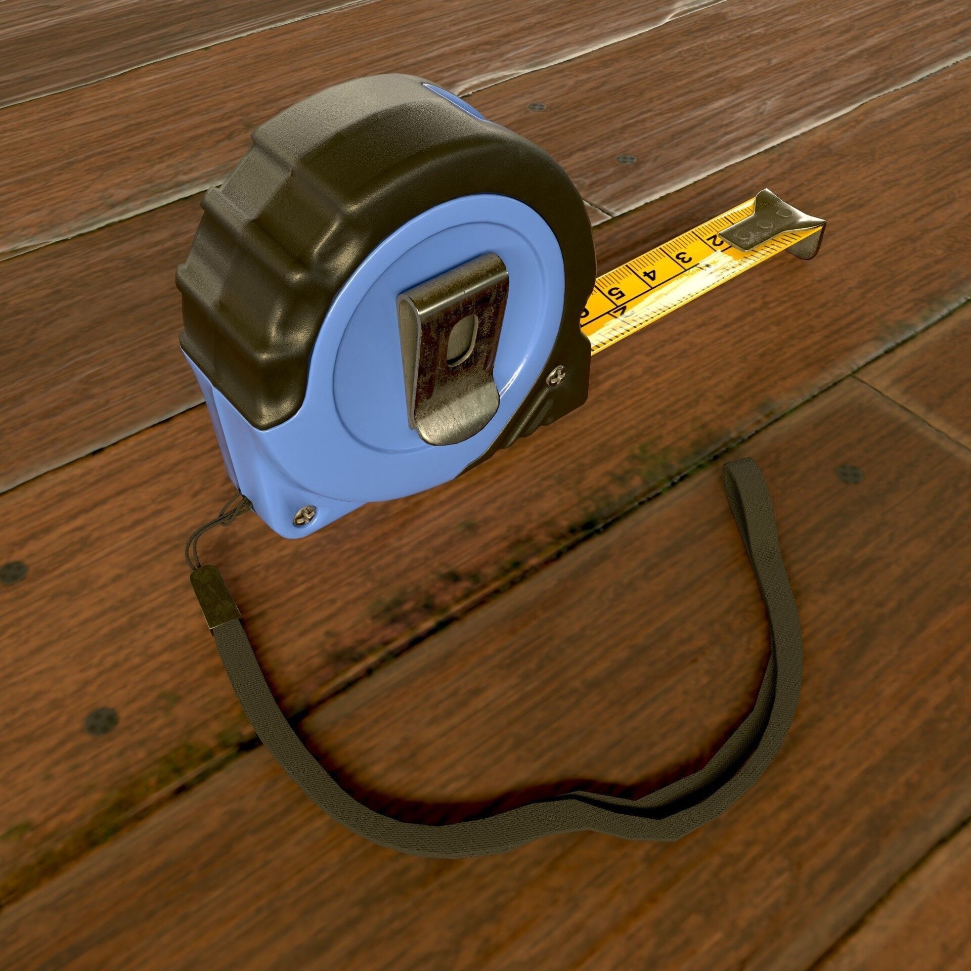 Measuring Tape Low-poly 3D model_7