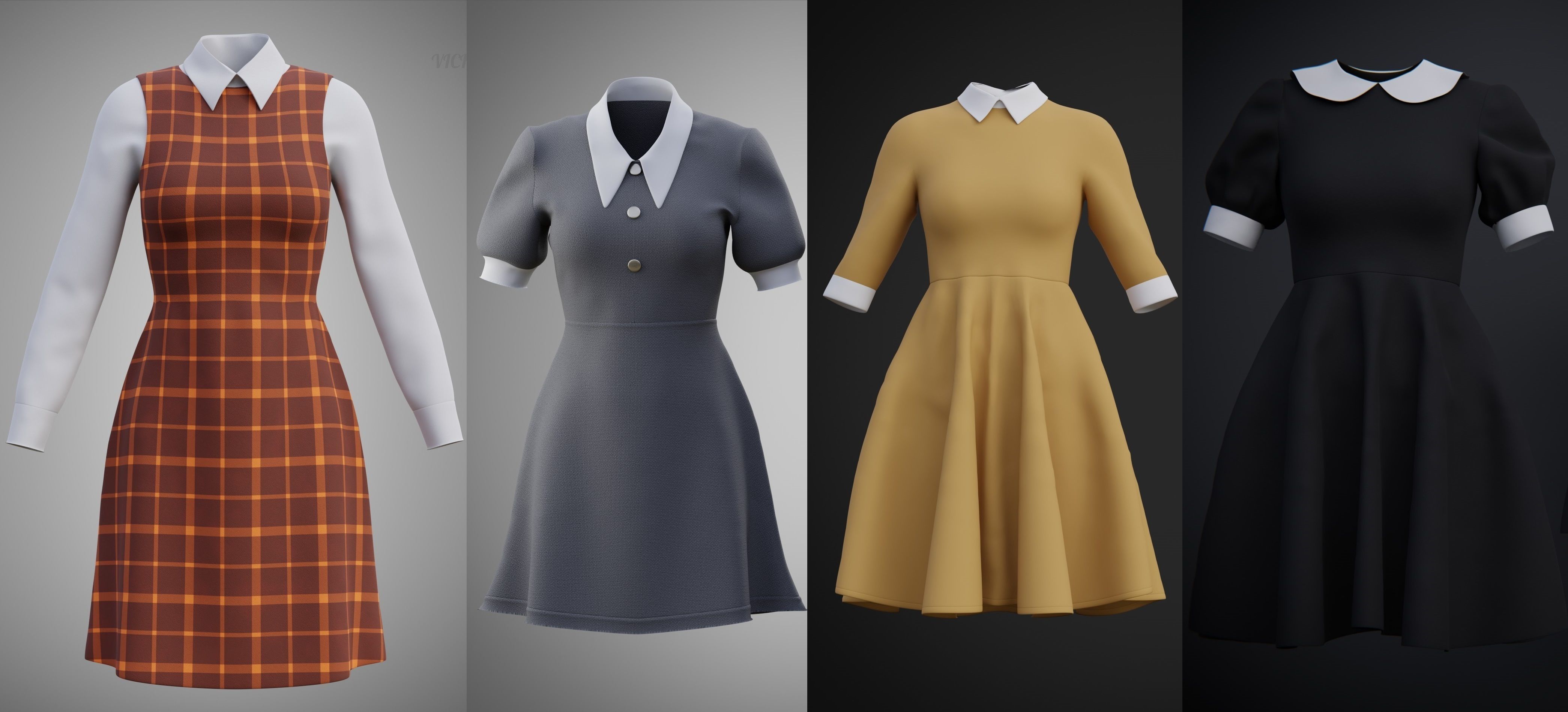 office wear collar dresses collection - school uniform outfits _8