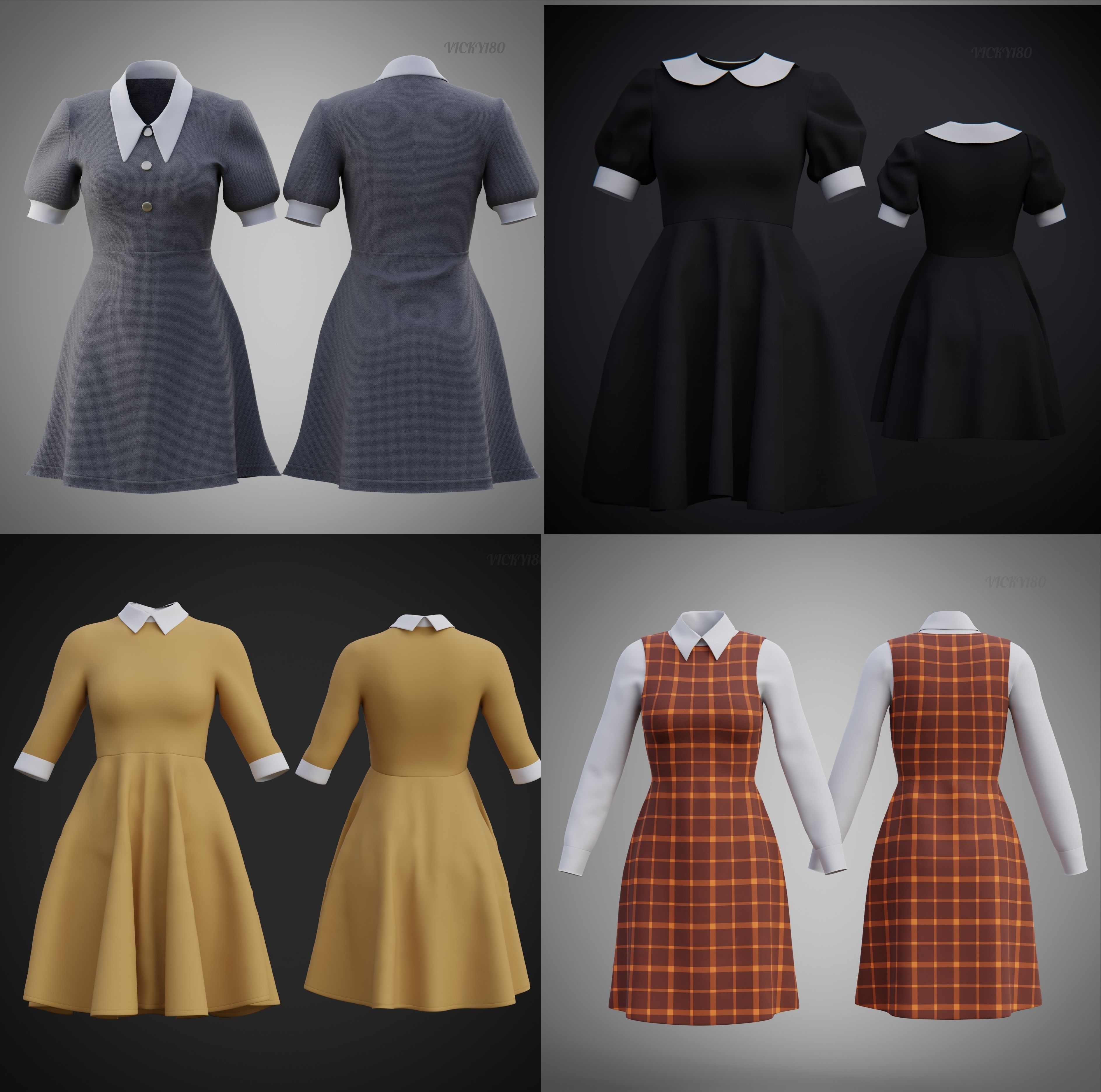office wear collar dresses collection - school uniform outfits _9