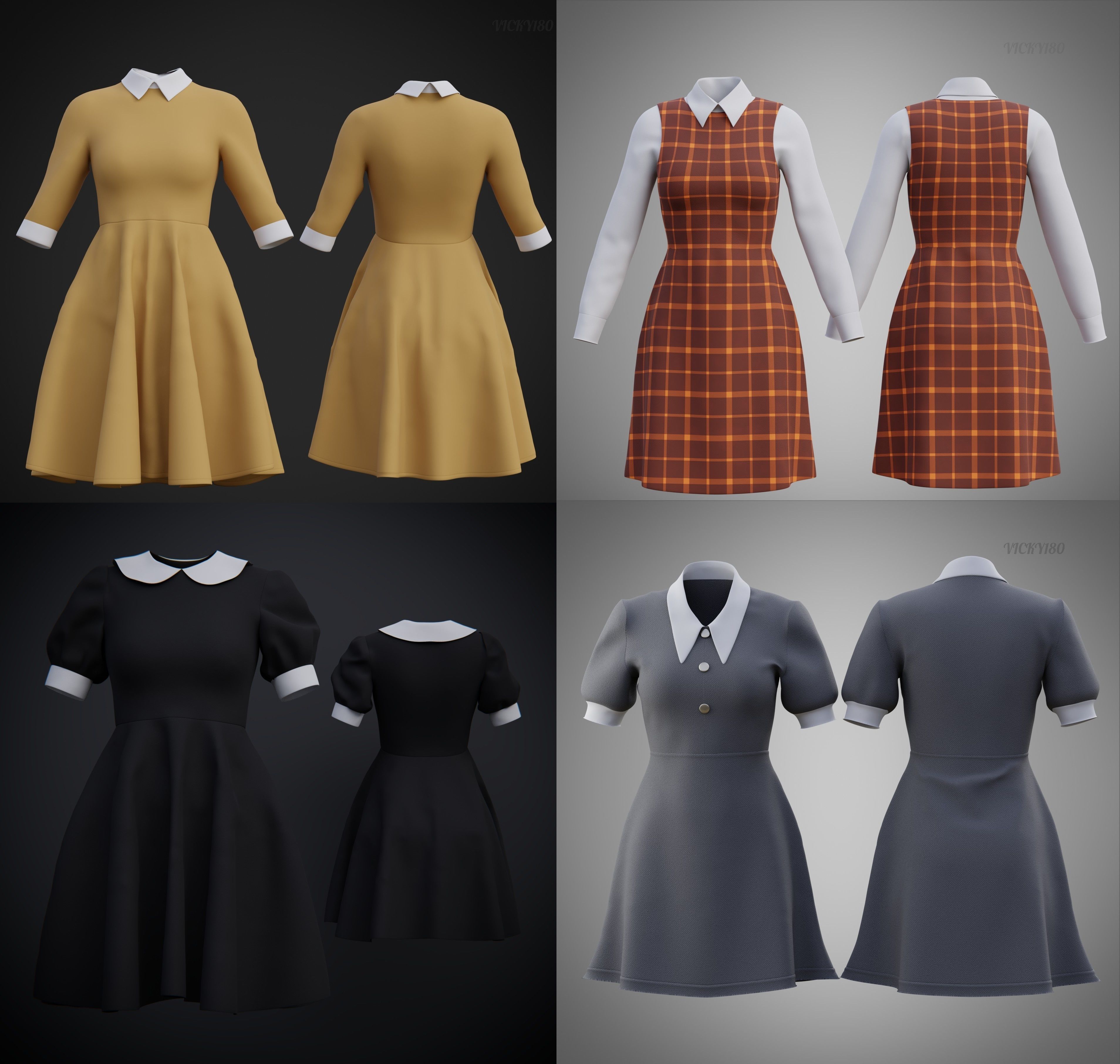 office wear collar dresses collection - school uniform outfits _10