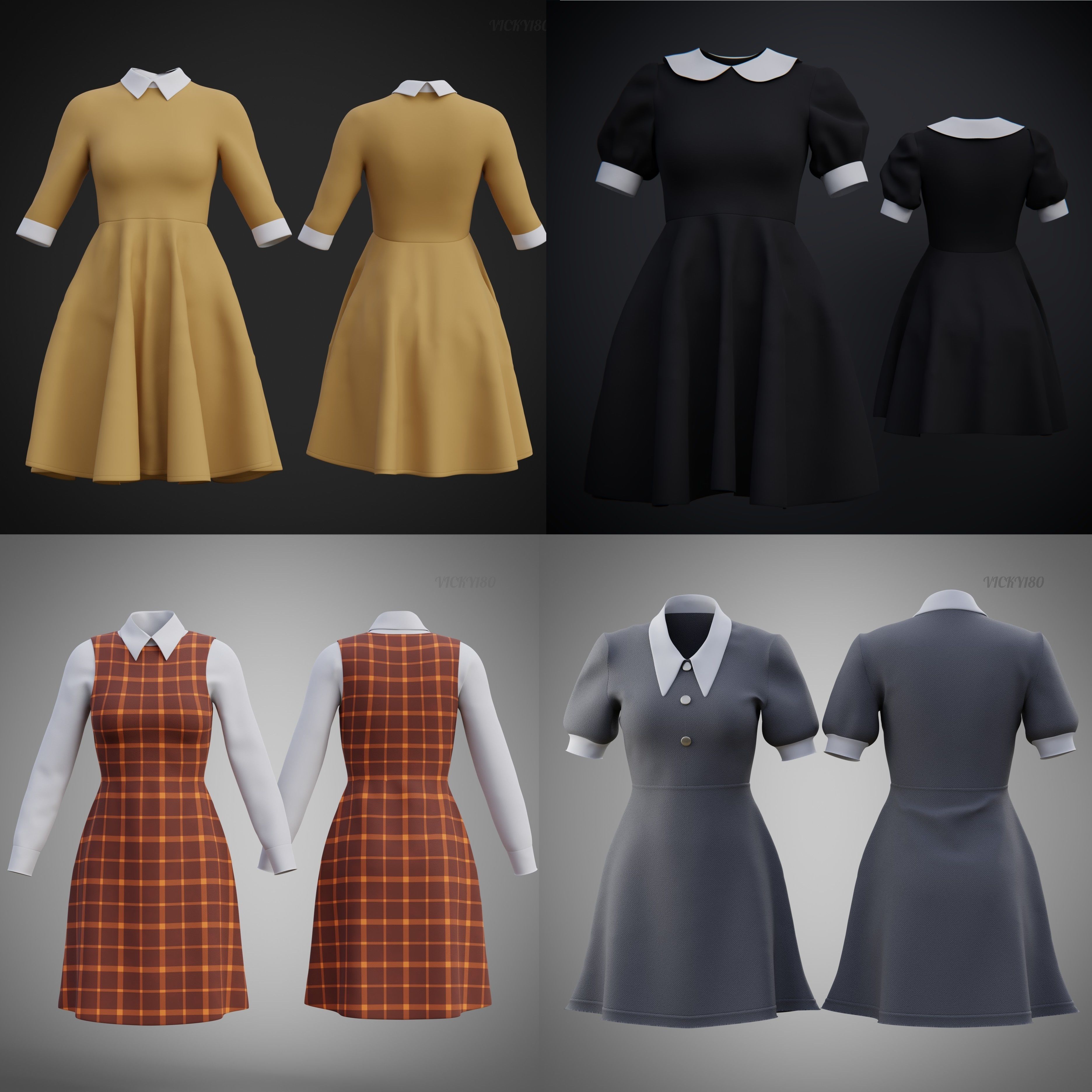 office wear collar dresses collection - school uniform outfits _3