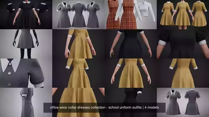 office wear collar dresses collection - school uniform outfits