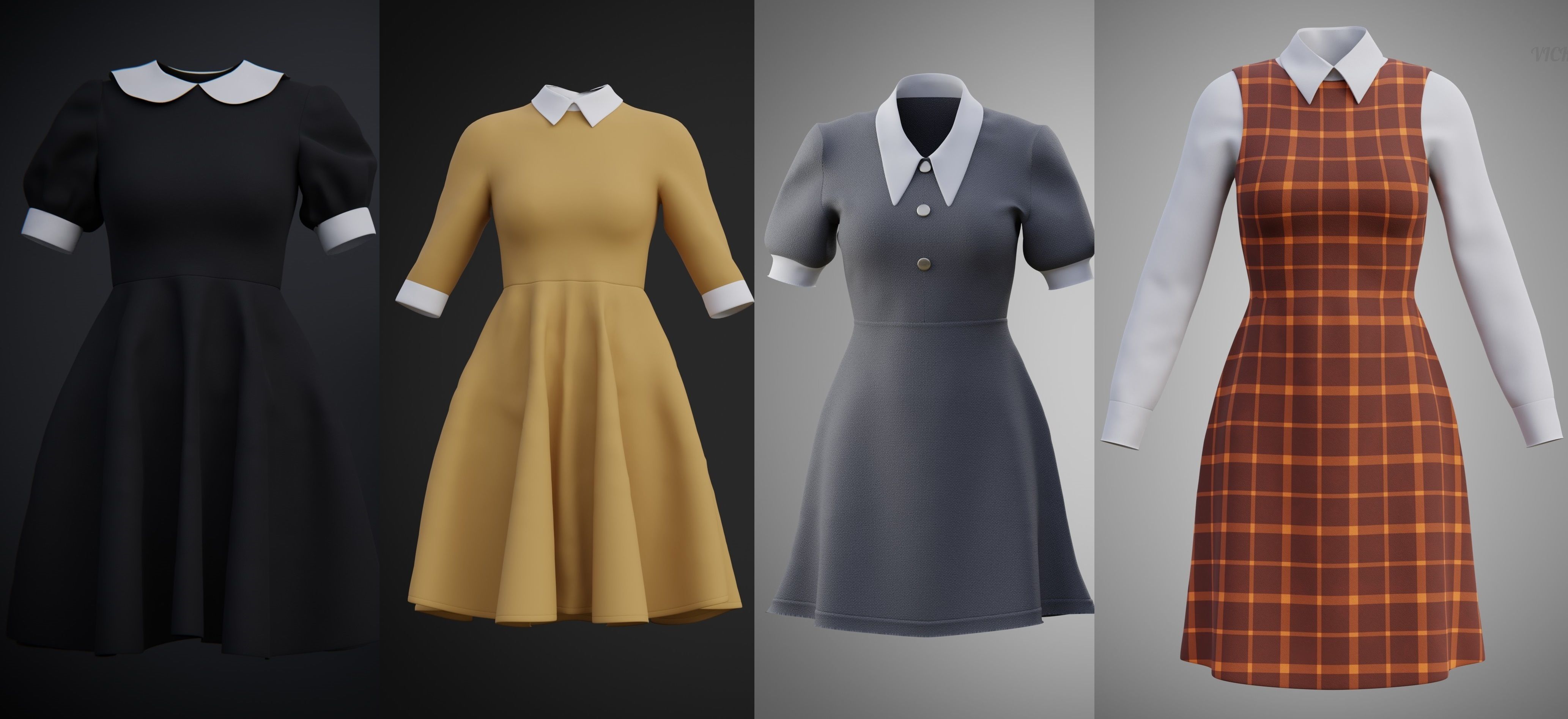 office wear collar dresses collection - school uniform outfits _2