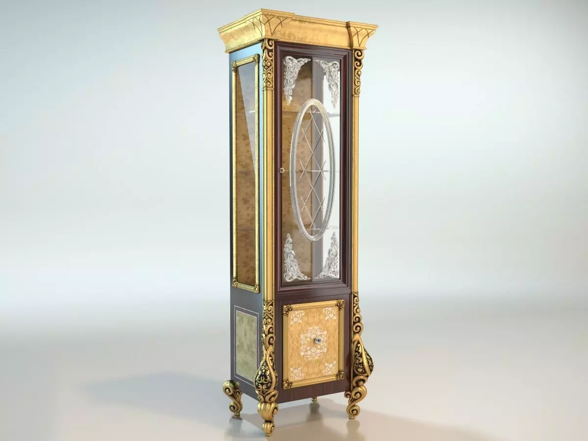 cabinet with glass doors vip 3D model 3D model 3D model_0