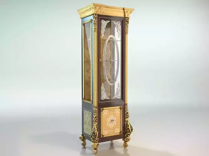 cabinet with glass doors vip 3D model 3D model